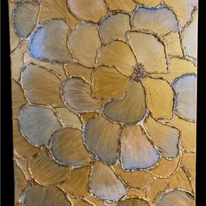 Gold Textured Floral on Canvas. ORIGINAL
16x20 in